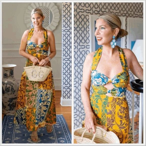 Alemais Multicolor Floral Midi Dress - Picture 2 of 13